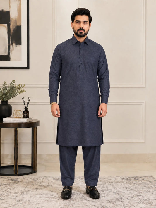 Crown Wool Unstitched - Dark Blue
