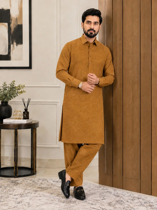 Crown Wool Unstitched - Mustard