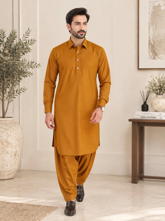 Summer Wash n Wear Unstitched - Mustard